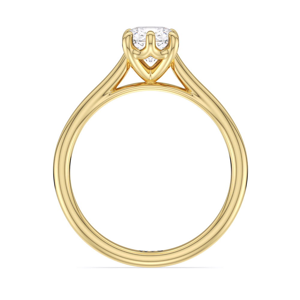 The Ivy Engagement Ring with Cushion Cut Diamond in 14KT Yellow Gold view 2
