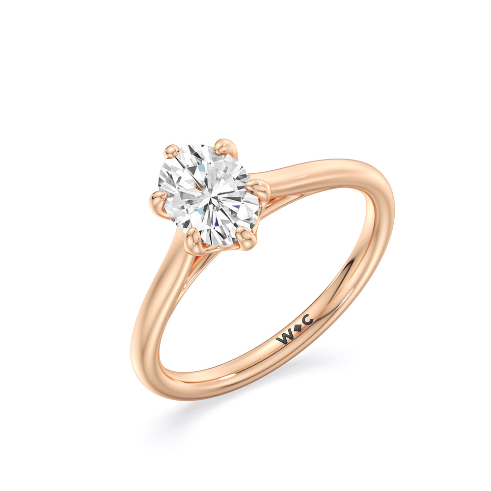 The Ivy Engagement Ring with Oval Cut Diamond in 14KT Rose Gold view 3
