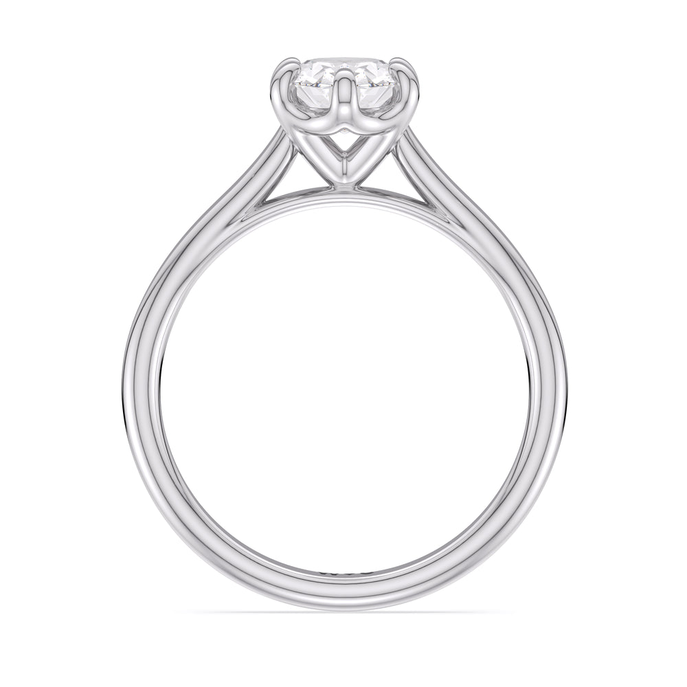 The Ivy Engagement Ring with Oval Cut Diamond in 14KT Platinum view 2
