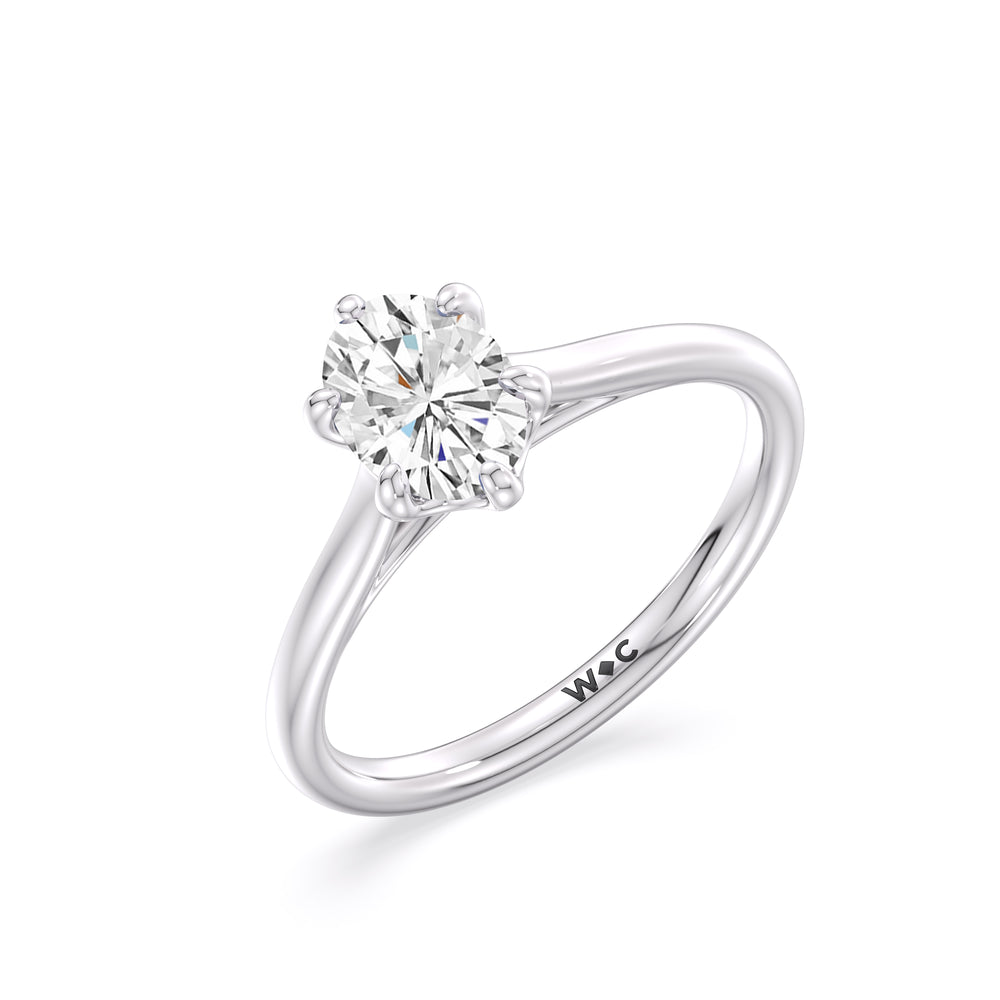 The Ivy Engagement Ring with Oval Cut Diamond in 14KT Platinum view 3

