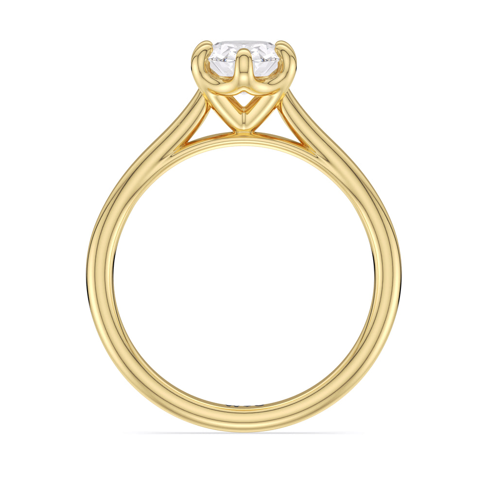 The Ivy Engagement Ring with Oval Cut Diamond in 14KT Yellow Gold view 2
