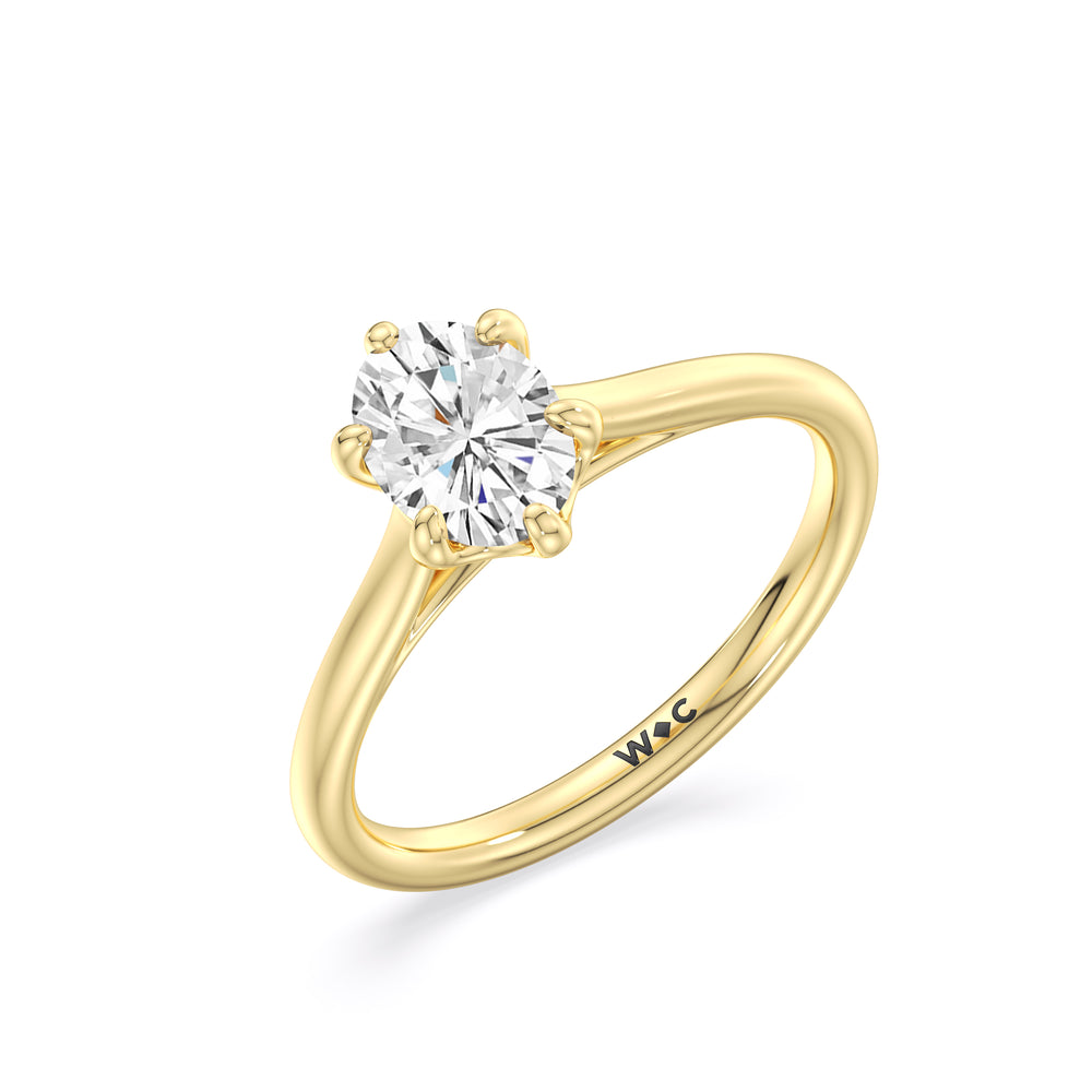 The Ivy Engagement Ring with Oval Cut Diamond in 14KT Yellow Gold view 3
