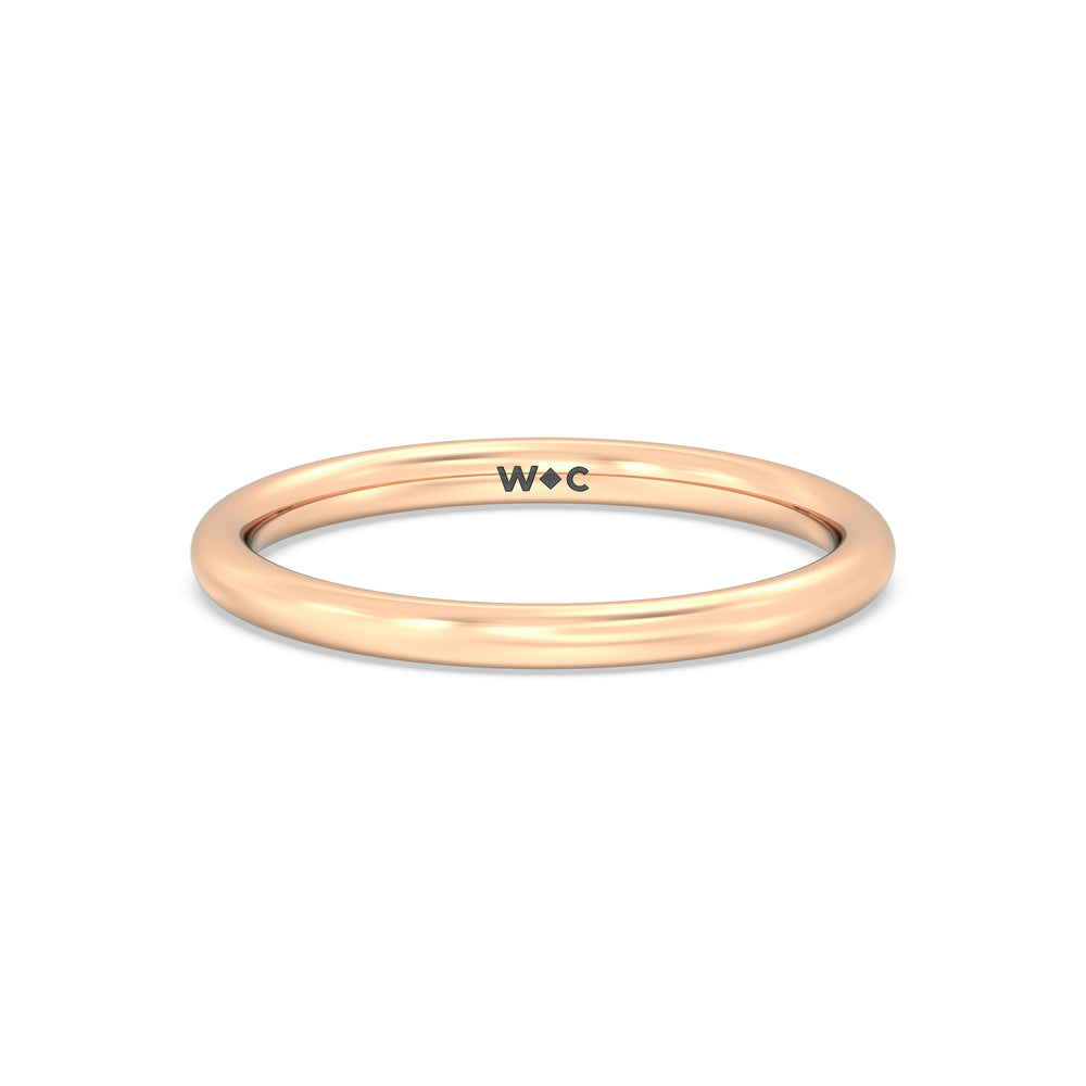 The Ivy Wedding Band with 18KT Rose Gold Cut Diamond in 14KT Rose Gold view 1
