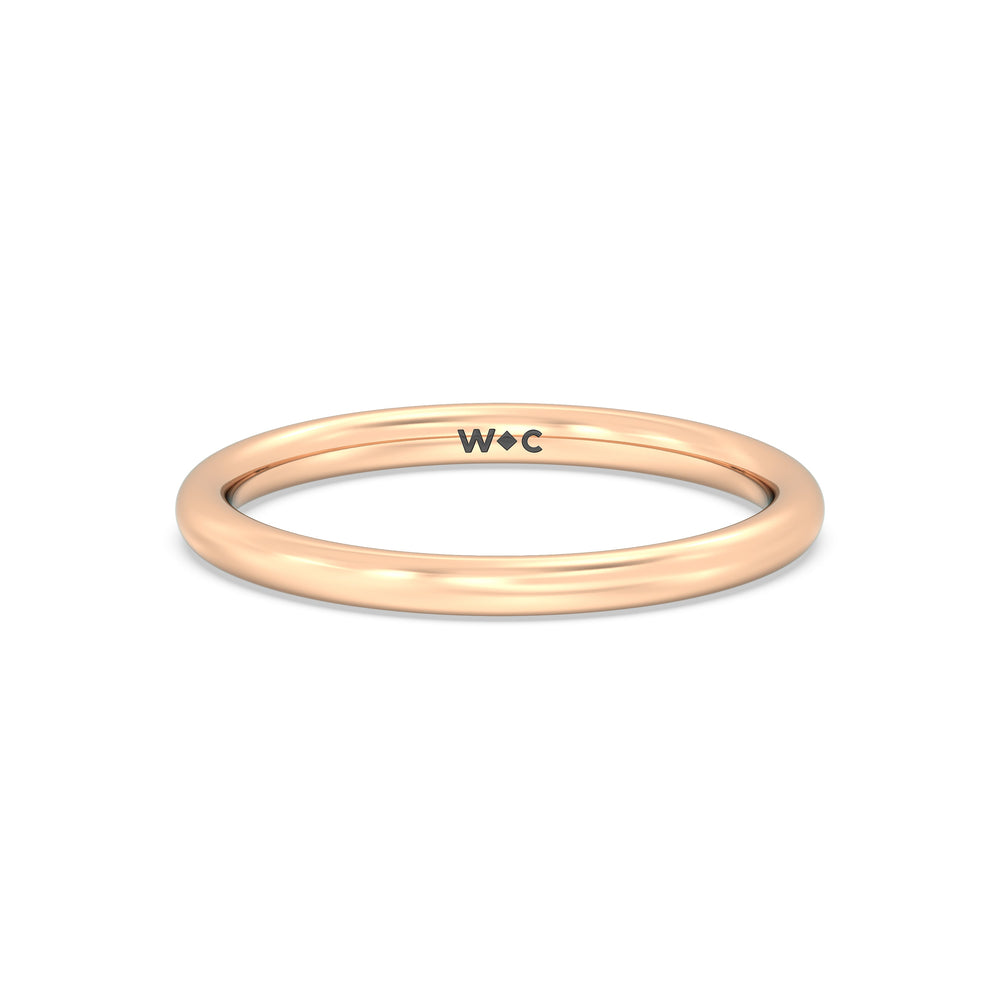 The Ivy Wedding Band with 18KT Rose Gold Cut Diamond in 14KT Rose Gold view 1
