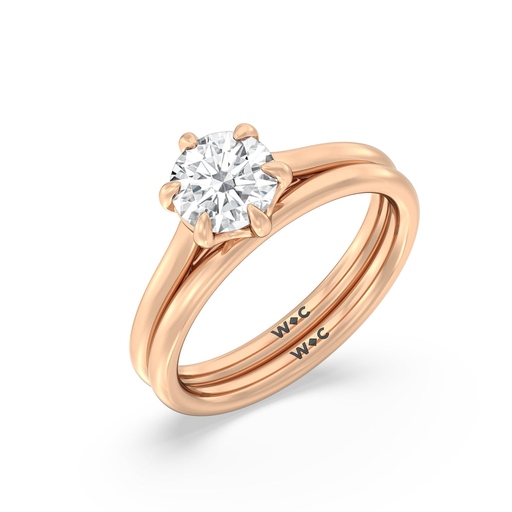 The Ivy Wedding Band with 18KT Rose Gold Cut Diamond in 14KT Rose Gold view 4
