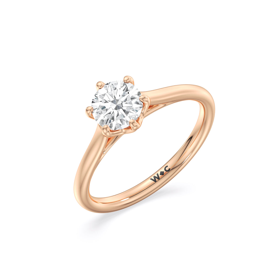 The Ivy Engagement Ring with Round Cut Diamond in 14KT Rose Gold view 3
