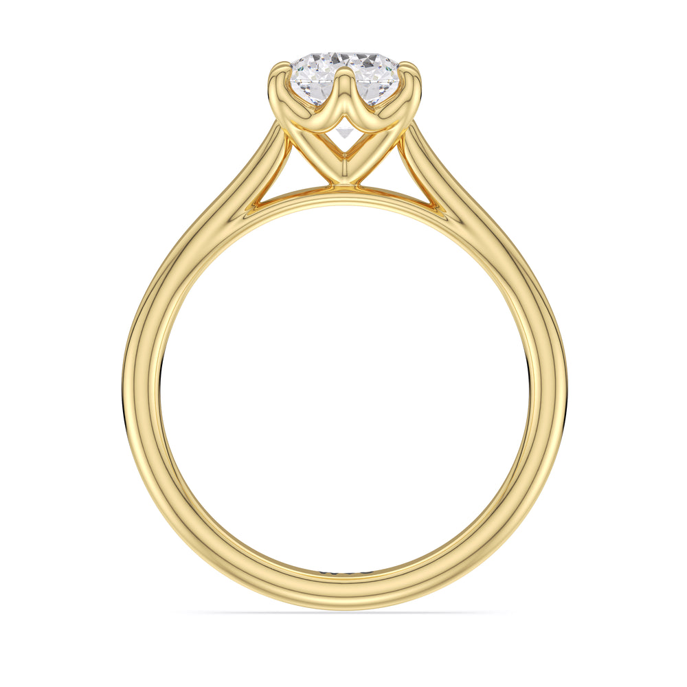 The Ivy Engagement Ring with Round Cut Diamond in 14KT Yellow Gold view 2
