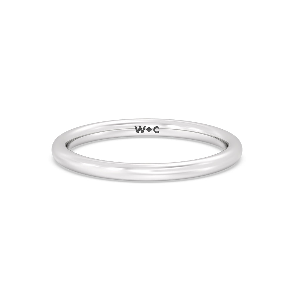 The Ivy Wedding Band with Platinum Cut Diamond in 14KT Platinum view 1
