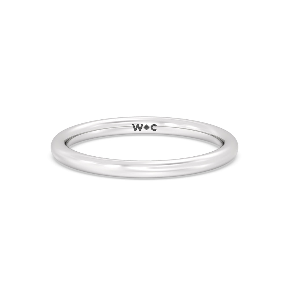 The Ivy Wedding Band with Platinum Cut Diamond in 14KT Platinum view 1
