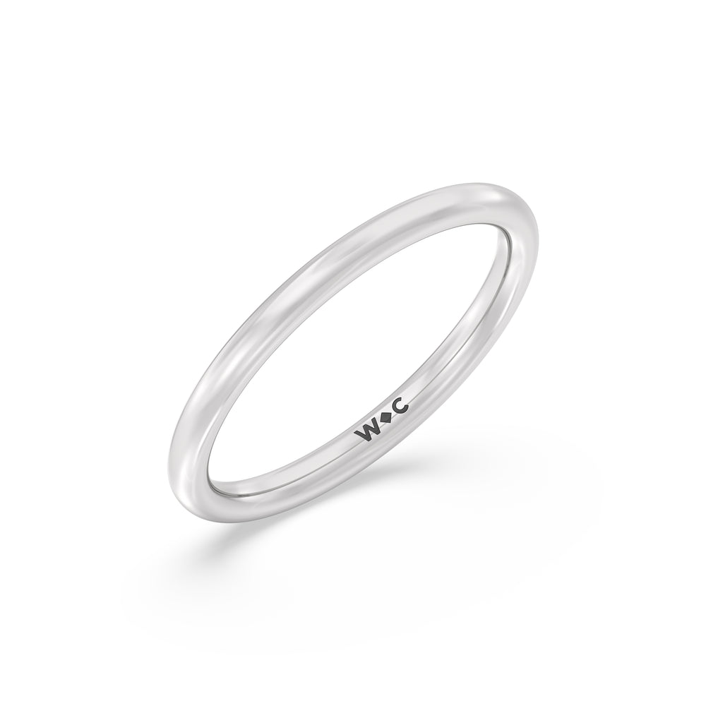 The Ivy Wedding Band with Platinum Cut Diamond in 14KT Platinum view 3
