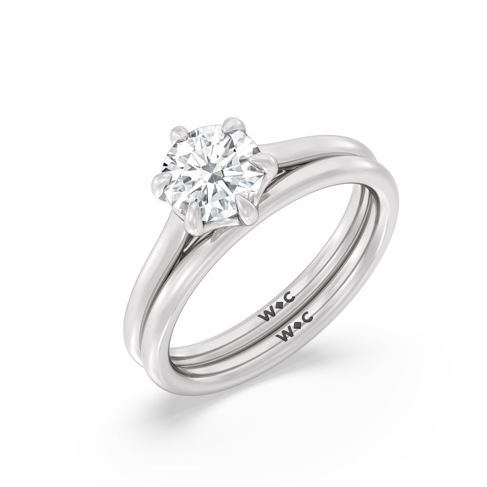 The Ivy Wedding Band with Platinum Cut Diamond in 14KT Platinum view 4
