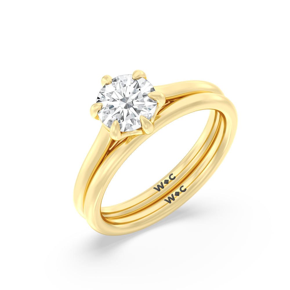 The Ivy Wedding Band with 18KT Yellow Gold Cut Diamond in 14KT Yellow Gold view 4
