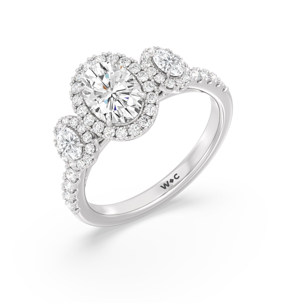 The Kaia Engagement Ring with Oval Cut Diamond in 14KT Platinum view 3
