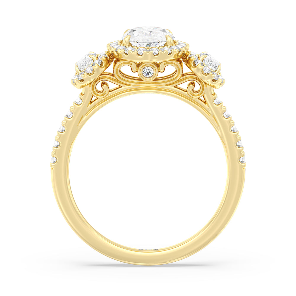 The Kaia Engagement Ring with Oval Cut Diamond in 14KT Yellow Gold view 2
