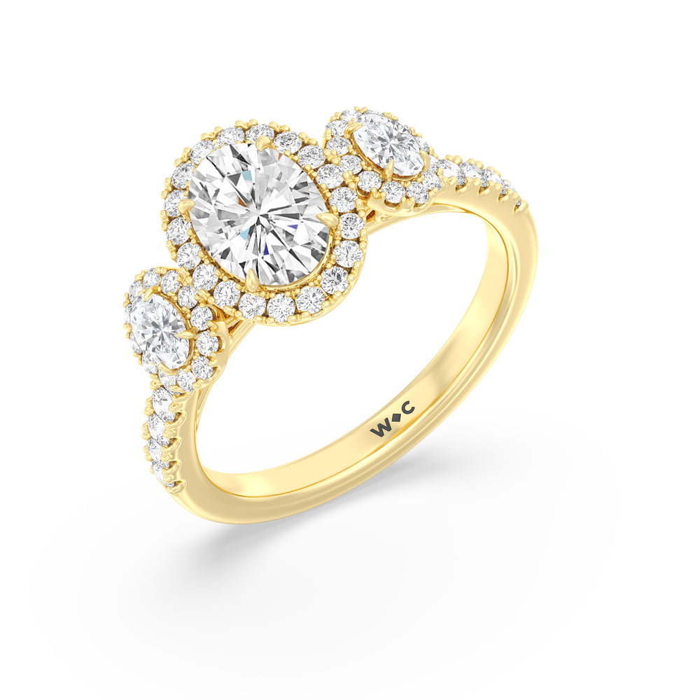 The Kaia Engagement Ring with Oval Cut Diamond in 14KT Yellow Gold view 3
