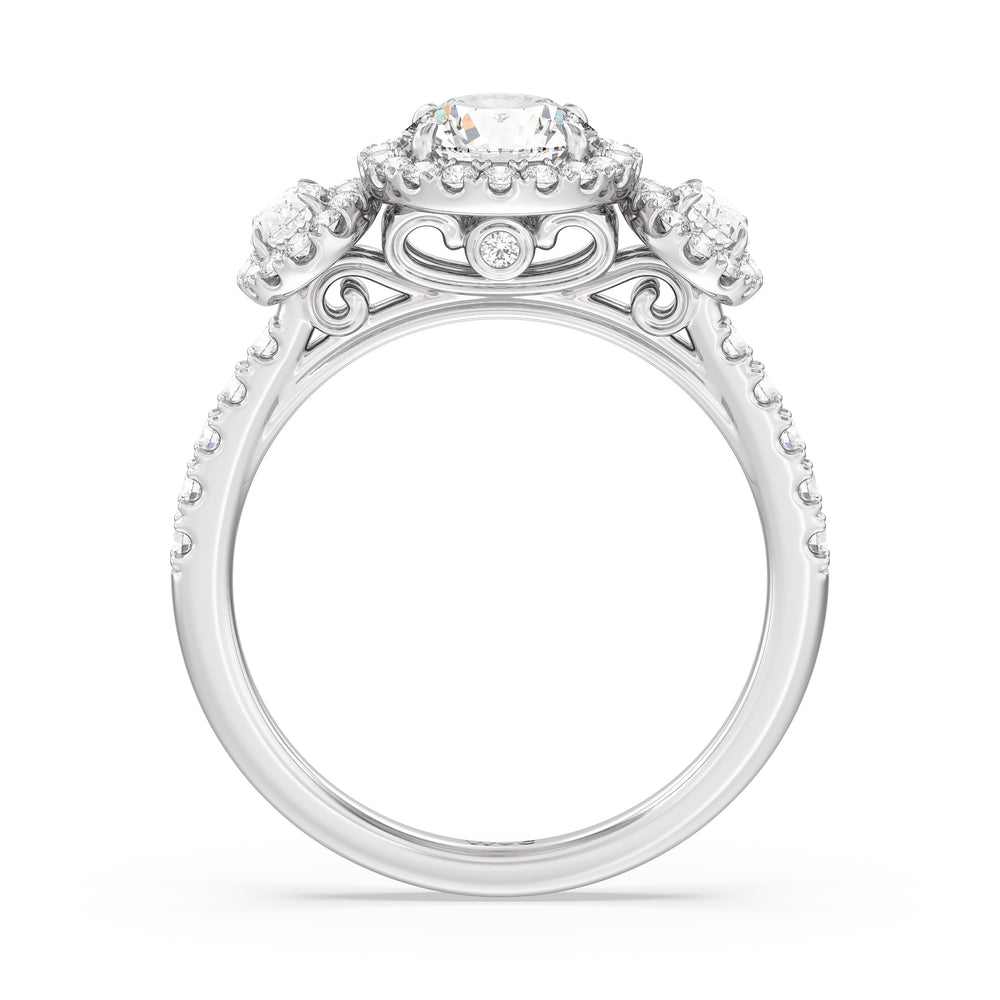 The Kaia Engagement Ring with Round Cut Diamond in 14KT Platinum view 2
