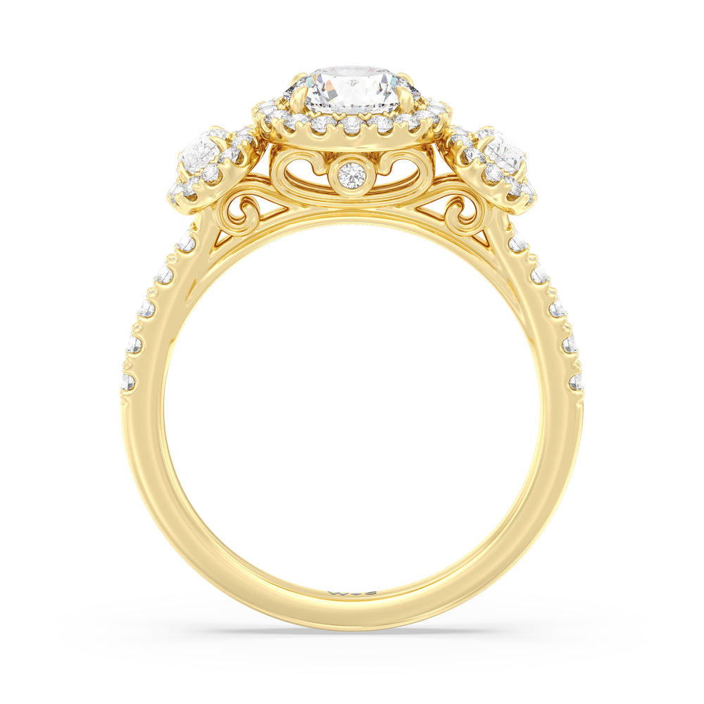 The Kaia Engagement Ring with Round Cut Diamond in 14KT Yellow Gold view 2
