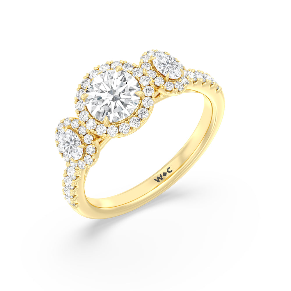 The Kaia Engagement Ring with Round Cut Diamond in 14KT Yellow Gold view 3
