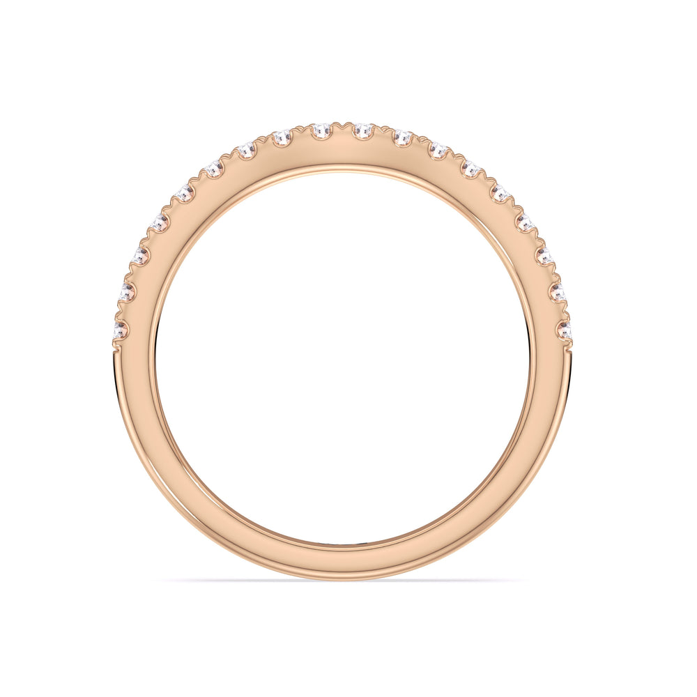 The Kaia Diamond Wedding Band with 18KT Rose Gold Cut Diamond in 14KT Rose Gold view 2
