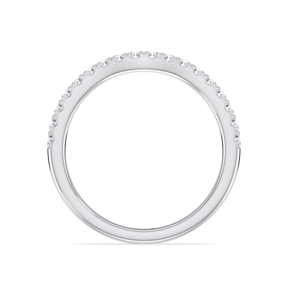 The Kaia Diamond Wedding Band with Platinum Cut Diamond in 14KT Platinum view 2
