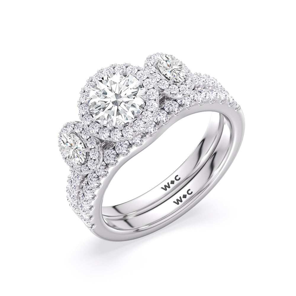 The Kaia Diamond Wedding Band with Platinum Cut Diamond in 14KT Platinum view 4
