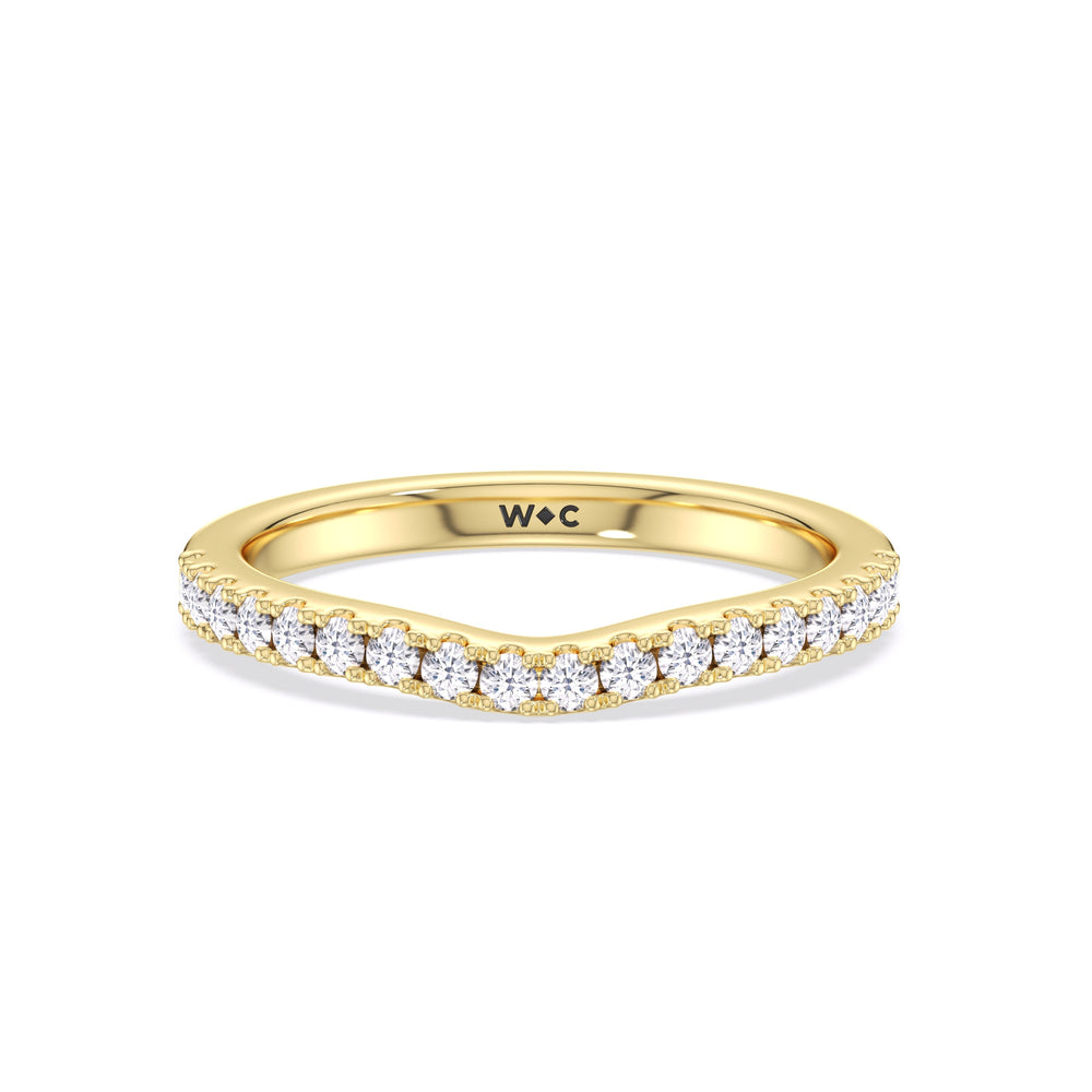 The Kaia Diamond Wedding Band with 18KT Yellow Gold Cut Diamond in 14KT Yellow Gold view 1
