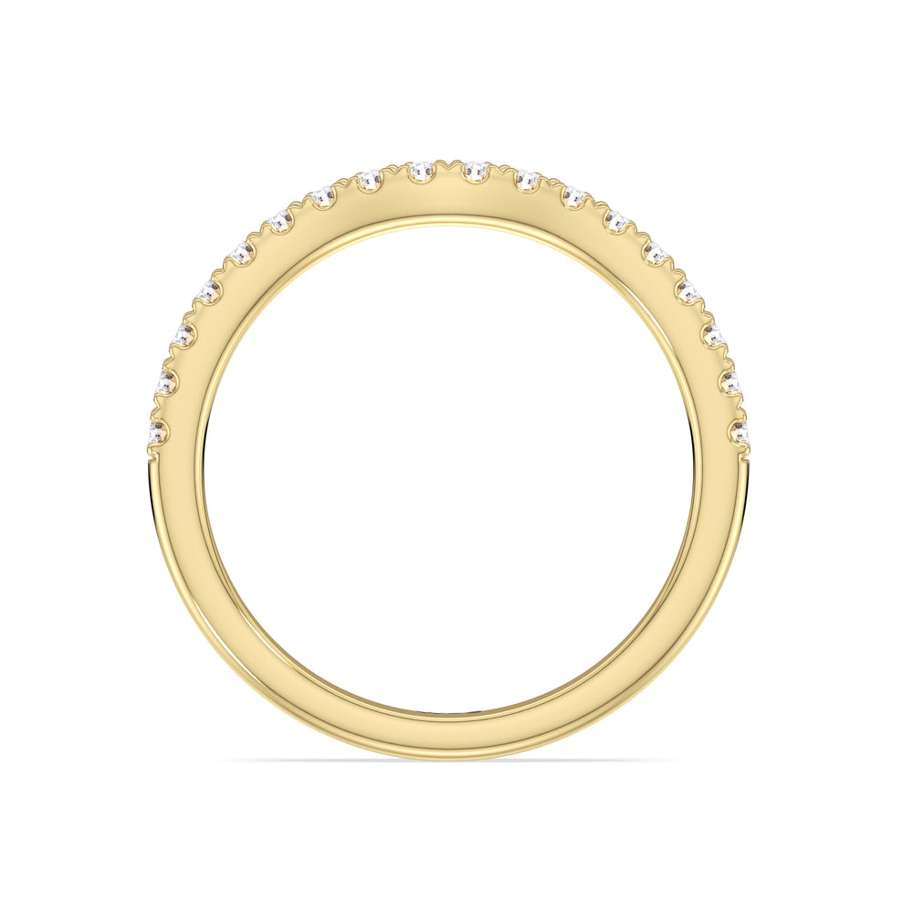 The Kaia Diamond Wedding Band with 18KT Yellow Gold Cut Diamond in 14KT Yellow Gold view 2
