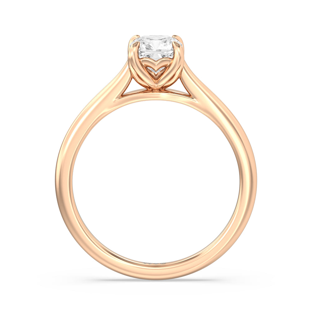 The Stella Engagement Ring with Cushion Cut Diamond in 14KT Rose Gold view 2
