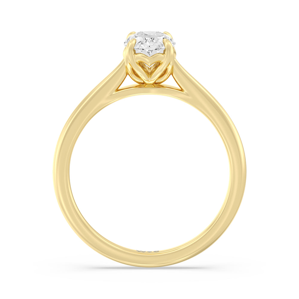 The Stella Engagement Ring with Oval Cut Diamond in 14KT Yellow Gold view 2
