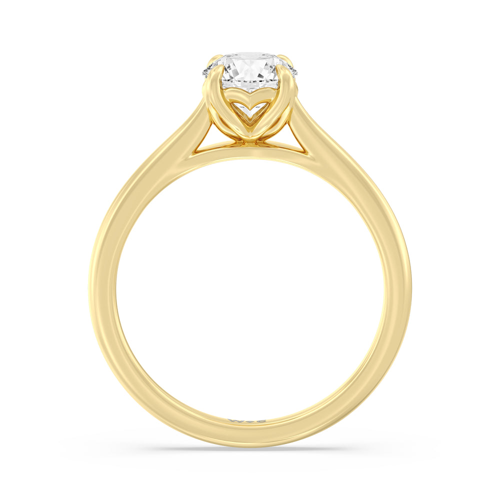 The Stella Engagement Ring with Round Cut Diamond in 14KT Yellow Gold view 2
