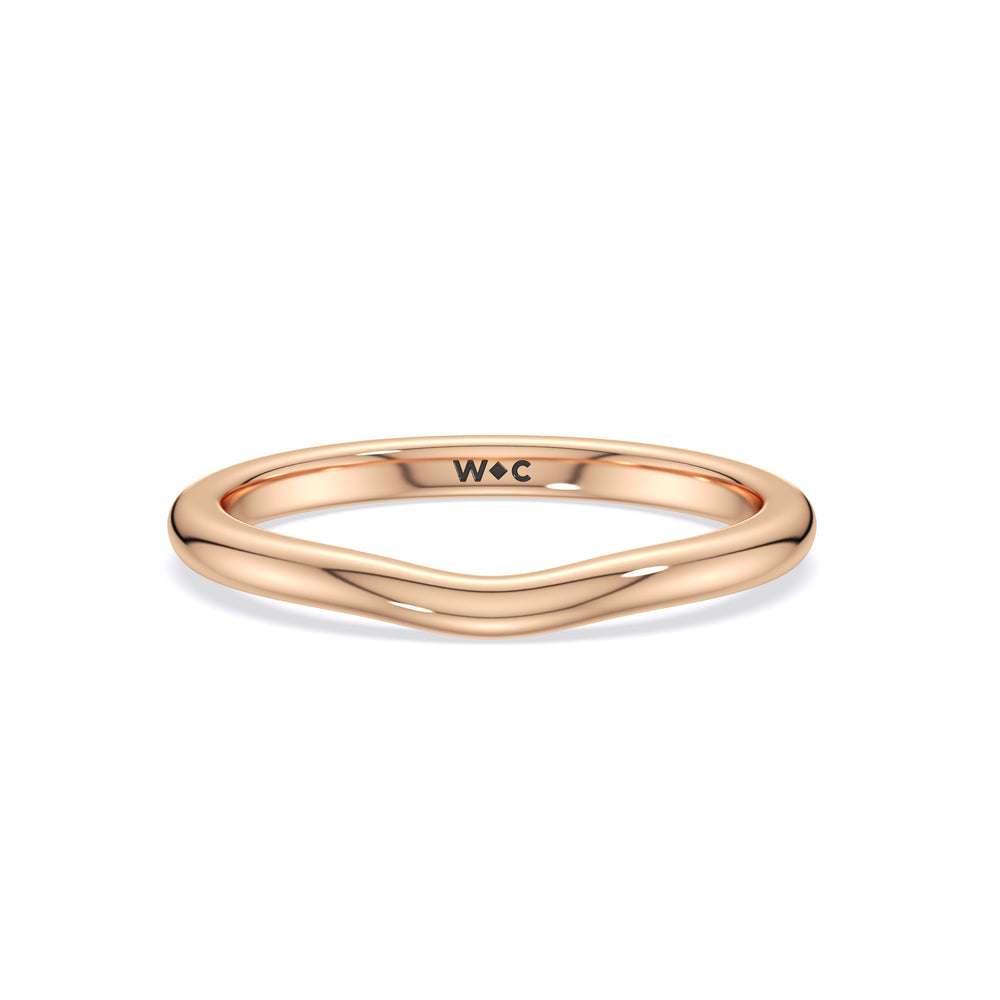 The Stella Wedding Band with 18KT Rose Gold Cut Diamond in 14KT Rose Gold view 1
