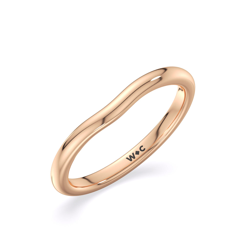 The Stella Wedding Band with 18KT Rose Gold Cut Diamond in 14KT Rose Gold view 3

