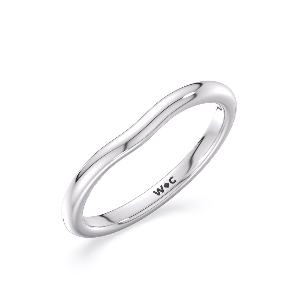 The Stella Wedding Band with Platinum Cut Diamond in 14KT Platinum view 3
