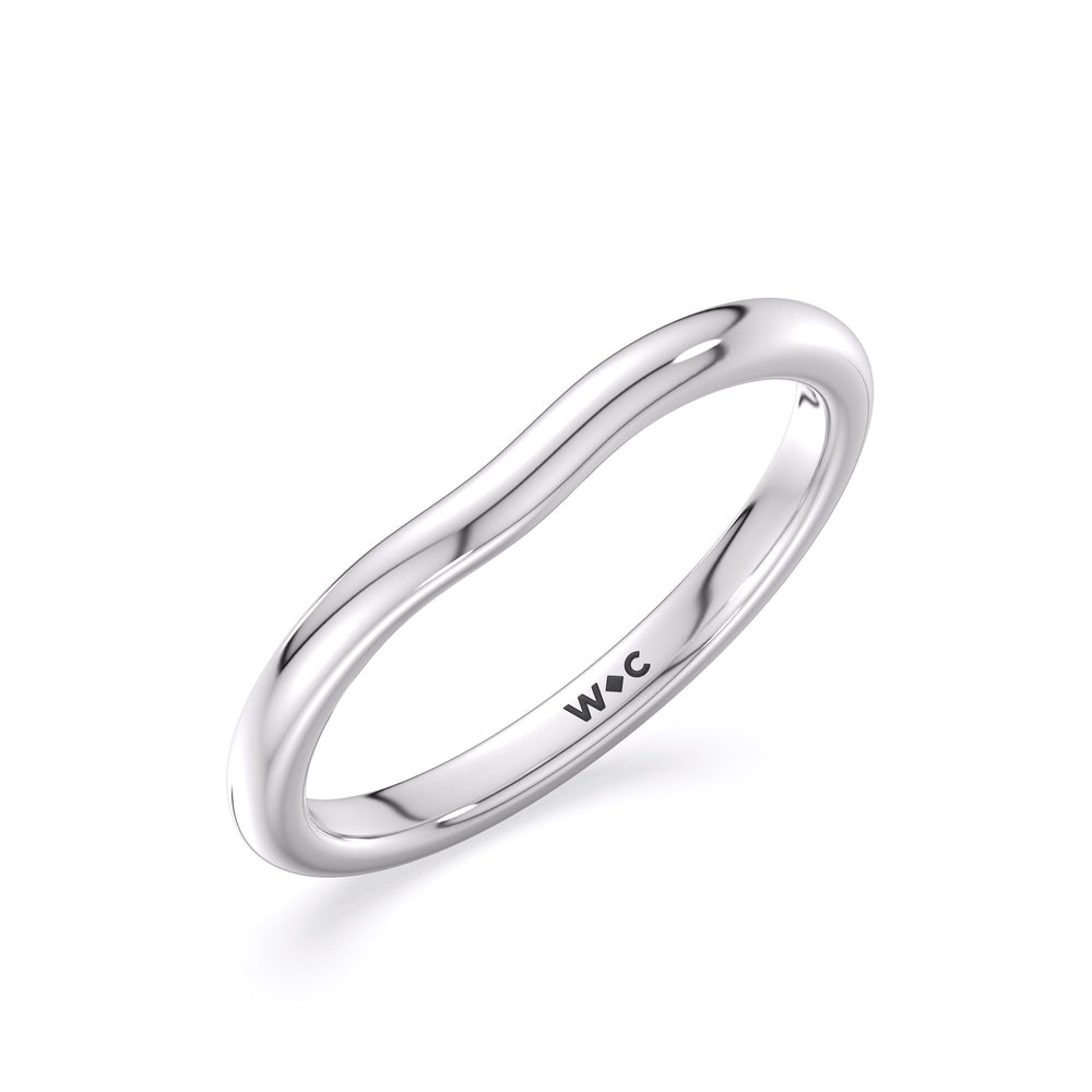 The Stella Wedding Band with Platinum Cut Diamond in 14KT Platinum view 3

