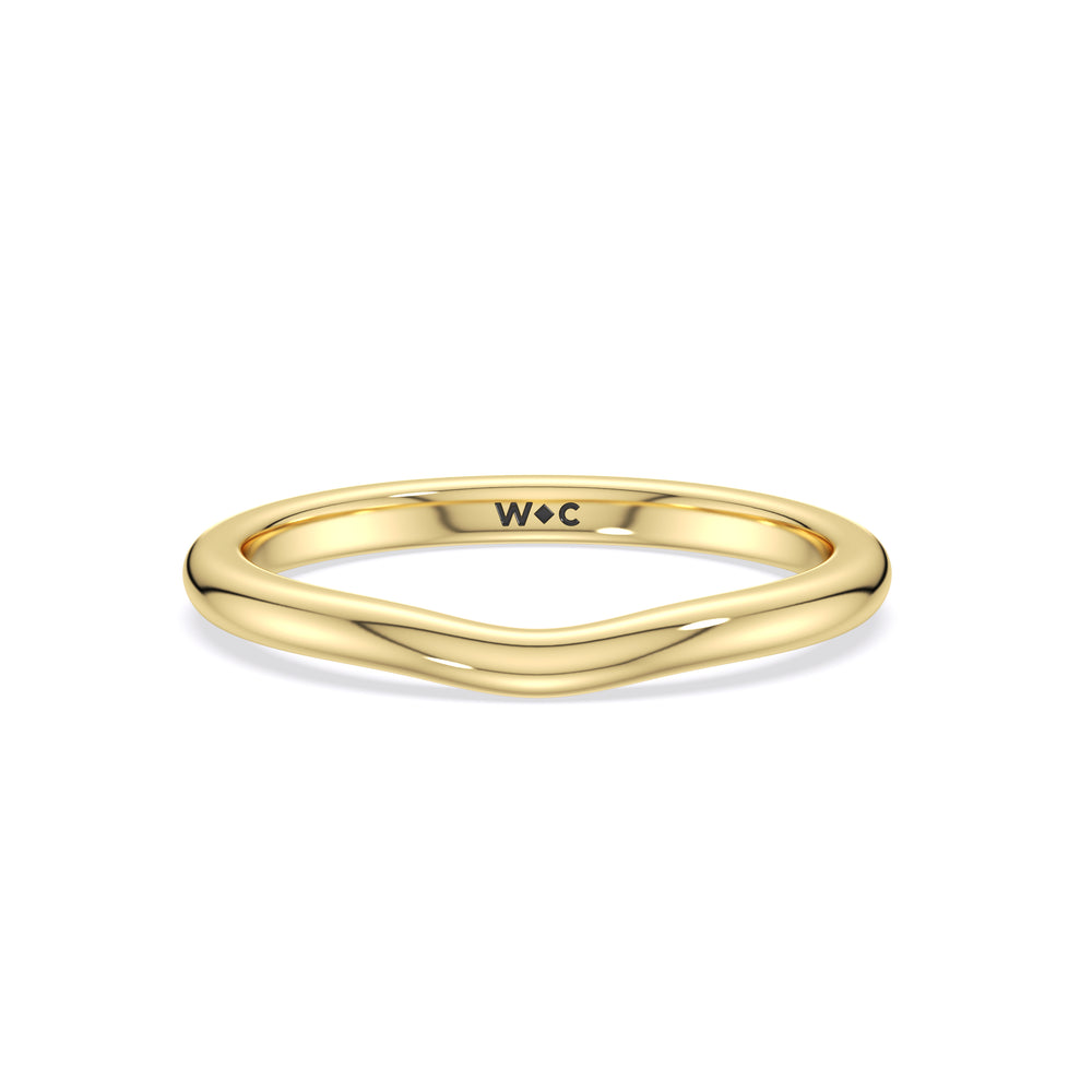 The Stella Wedding Band with 18KT Yellow Gold Cut Diamond in 14KT Yellow Gold view 1

