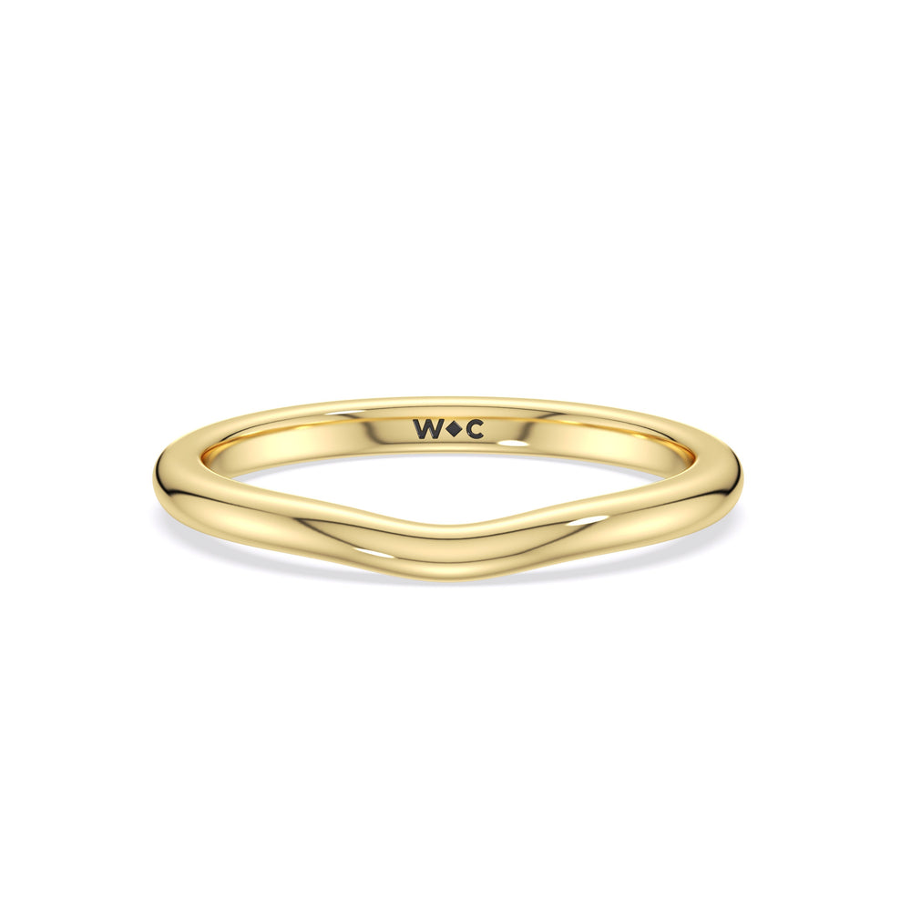 The Stella Wedding Band with 18KT Yellow Gold Cut Diamond in 14KT Yellow Gold view 1
