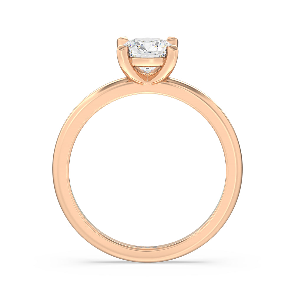 The Marie Engagement Ring with Cushion Cut Diamond in 14KT Rose Gold view 2
