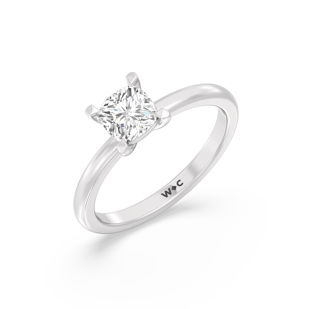 The Marie Engagement Ring with Cushion Cut Diamond in 14KT Platinum view 3
