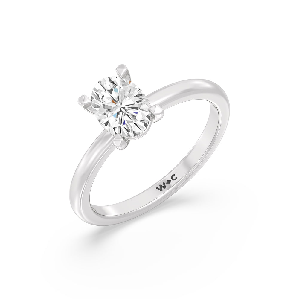 The Marie Engagement Ring with Oval Cut Diamond in 14KT Platinum view 3
