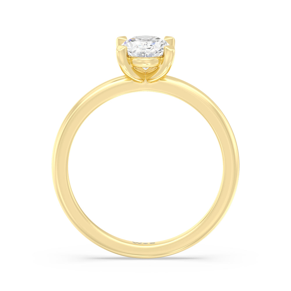 The Marie Engagement Ring with Oval Cut Diamond in 14KT Yellow Gold view 2
