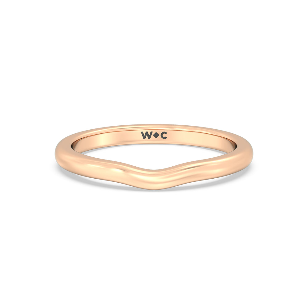 The Marie Wedding Band with 18KT Rose Gold Cut Diamond in 14KT Rose Gold view 1
