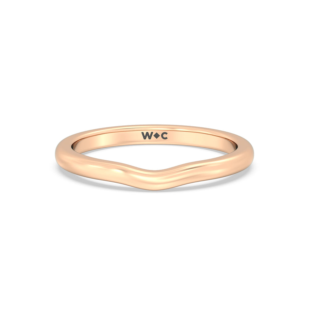 The Marie Wedding Band with 18KT Rose Gold Cut Diamond in 14KT Rose Gold view 1
