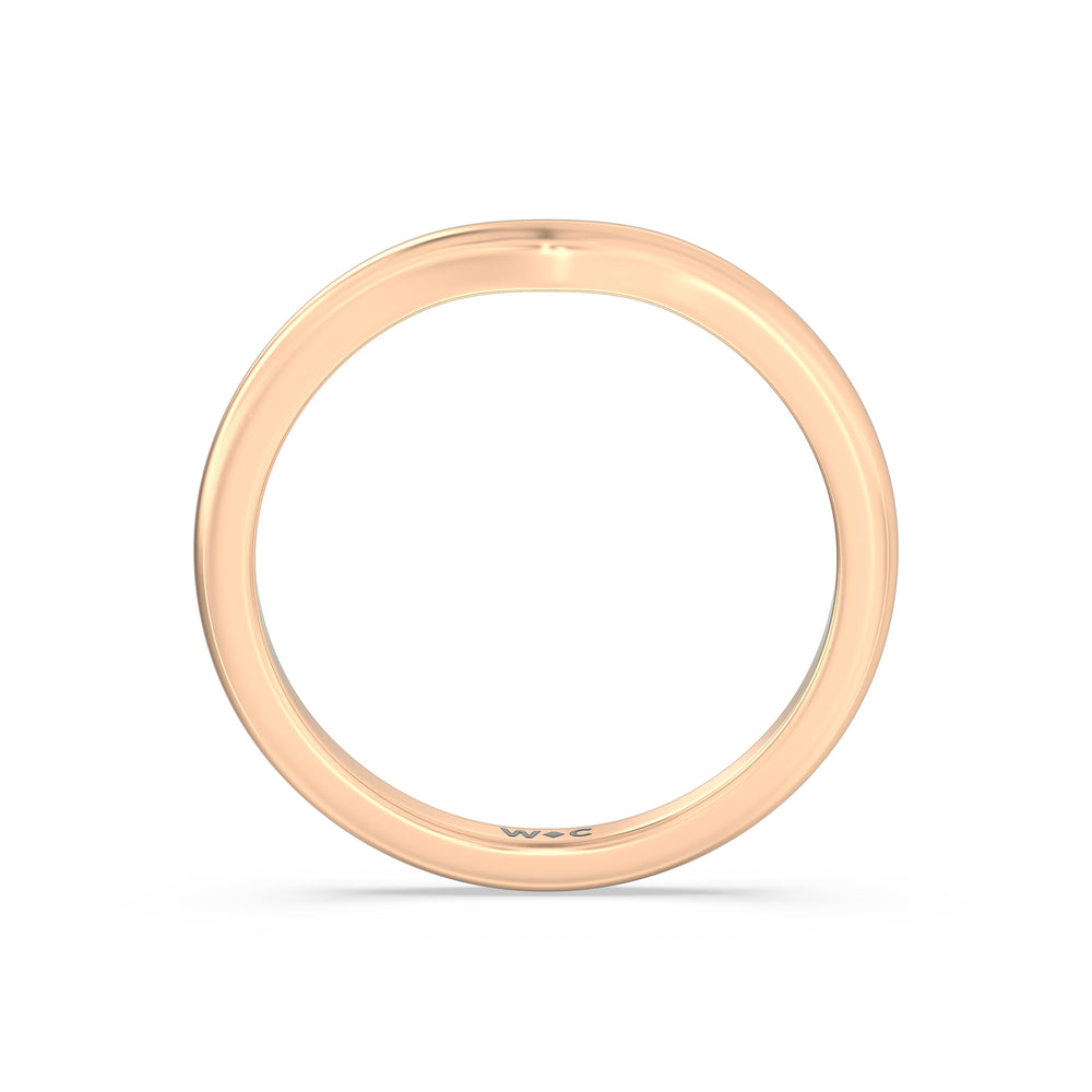 The Marie Wedding Band with 18KT Rose Gold Cut Diamond in 14KT Rose Gold view 2
