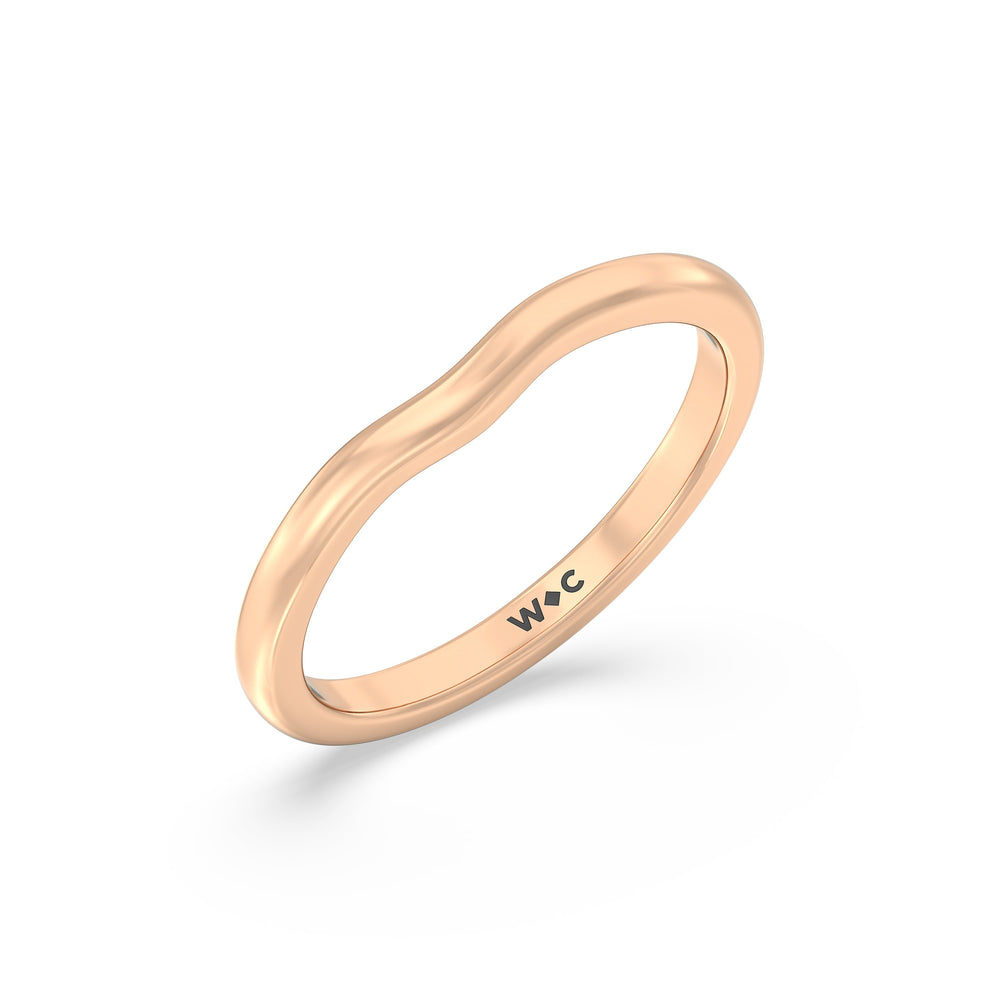 The Marie Wedding Band with 18KT Rose Gold Cut Diamond in 14KT Rose Gold view 3

