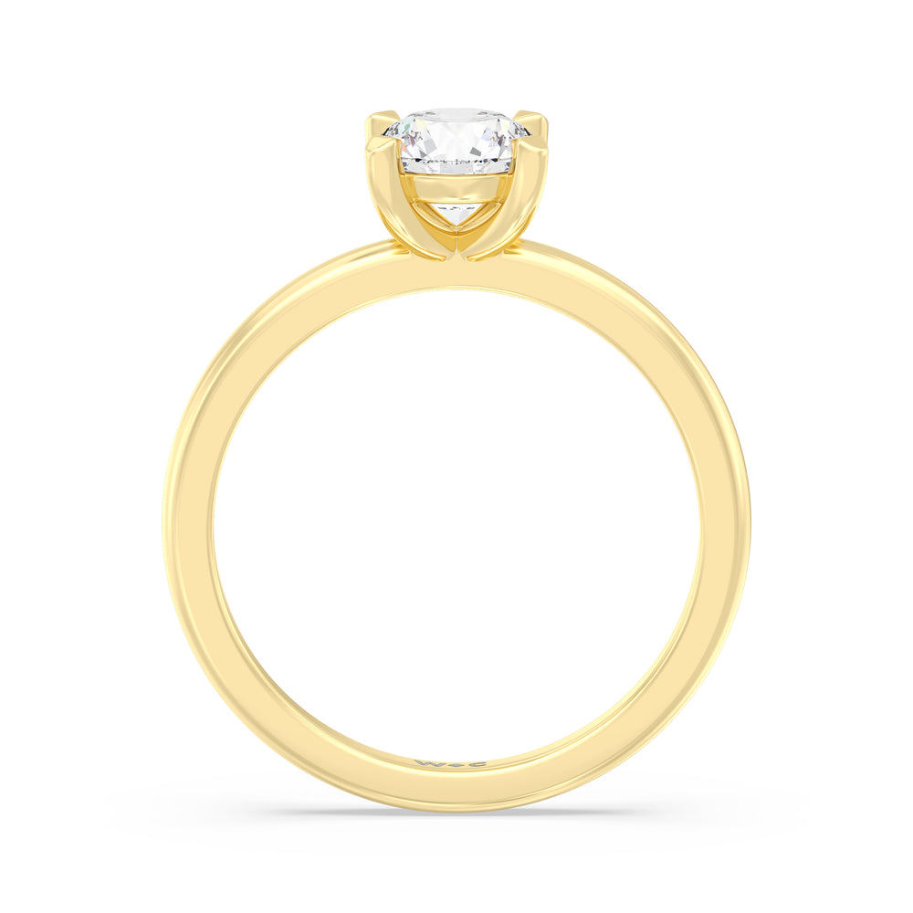 The Marie Engagement Ring with Round Cut Diamond in 14KT Yellow Gold view 2
