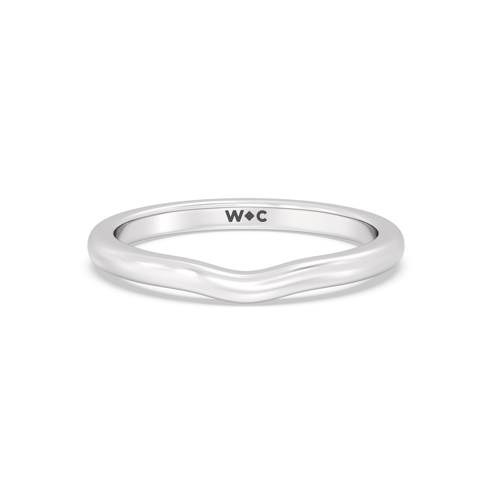 The Marie Wedding Band with Platinum Cut Diamond in 14KT Platinum view 1
