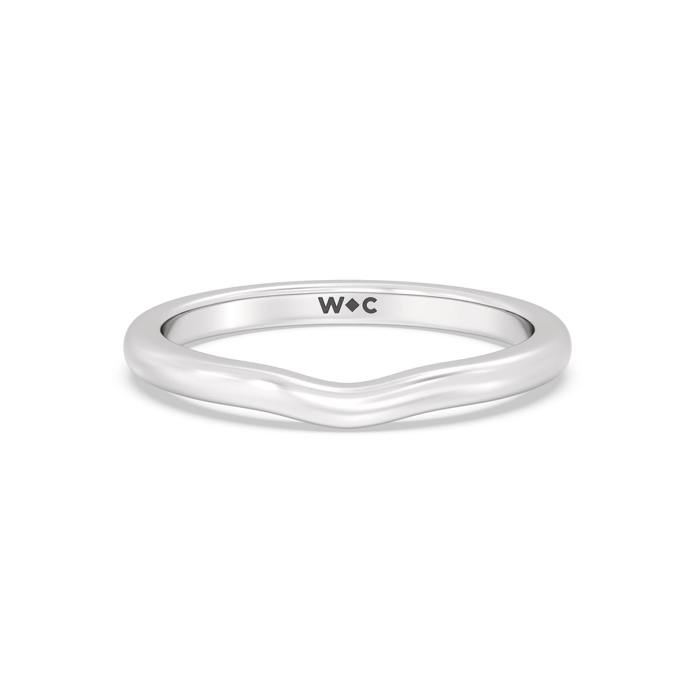 The Marie Wedding Band with Platinum Cut Diamond in 14KT Platinum view 1
