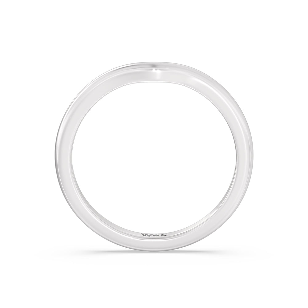 The Marie Wedding Band with Platinum Cut Diamond in 14KT Platinum view 2
