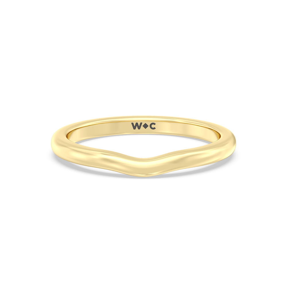 The Marie Wedding Band with 18KT Yellow Gold Cut Diamond in 14KT Yellow Gold view 1
