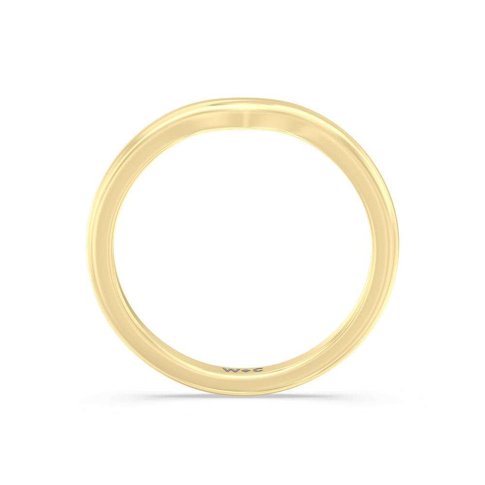 The Marie Wedding Band with 18KT Yellow Gold Cut Diamond in 14KT Yellow Gold view 2
